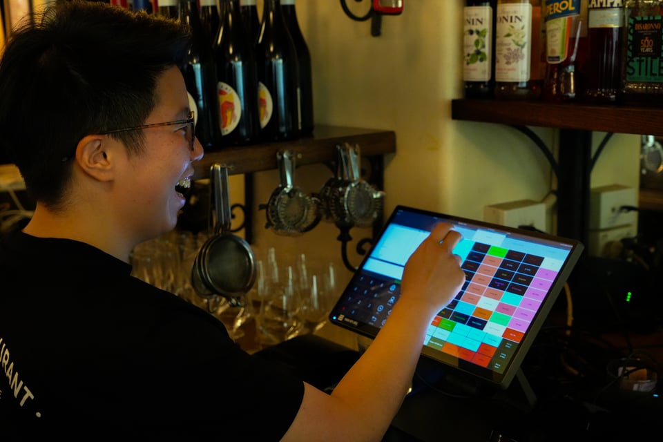 Smiling while using pos